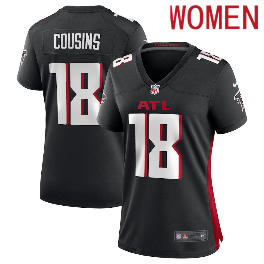 Women Atlanta Falcons 18 Kirk Cousins Nike Black Game Player NFL Jersey